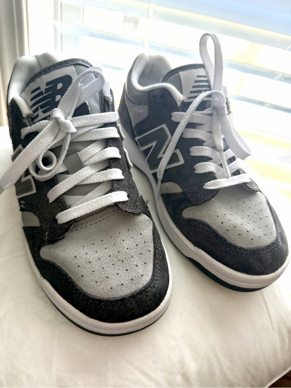 New Balance Kids Black and Gray Low-Top Sneakers